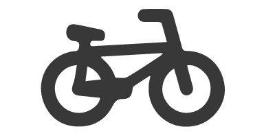 ilustração minimalista em cor preta de uma bicicleta